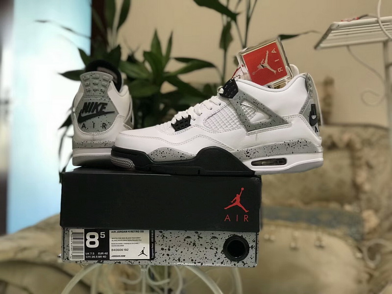 Super max Air Jordan 4 White Cement(98% Authentic quality)